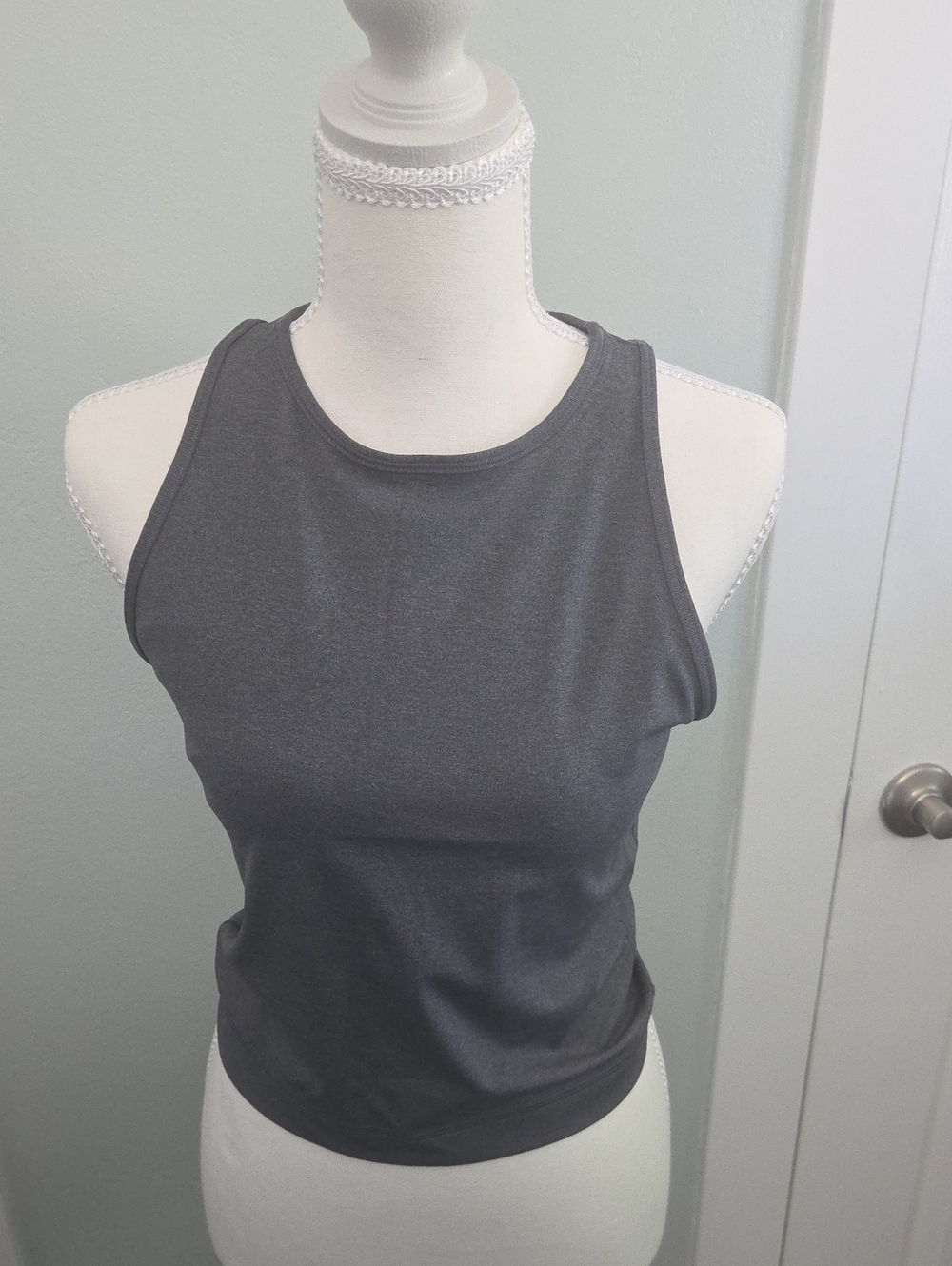 Everlane Charcoal Gray High-Neck Tank With Built In Bra Medium